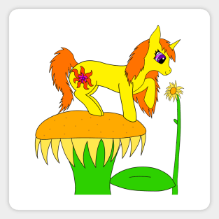 Sunflower Unicorn Magnet